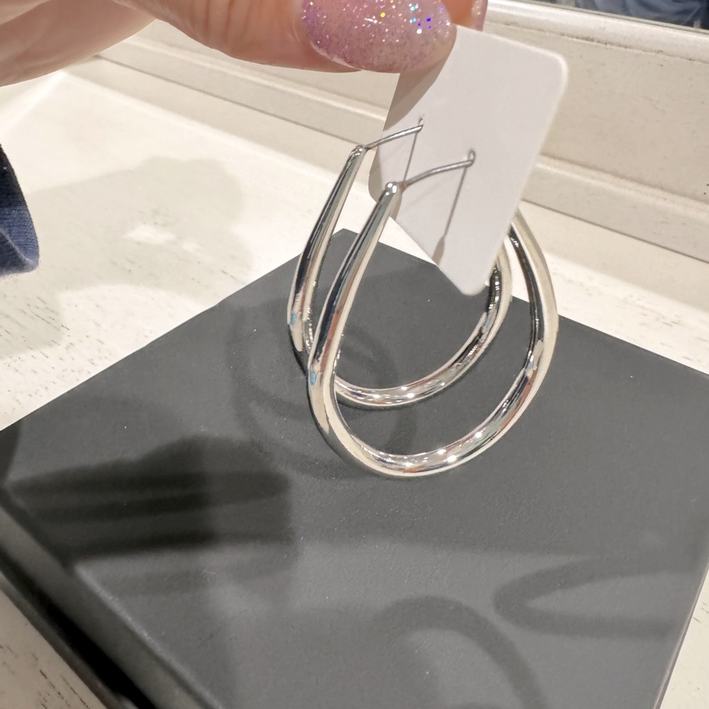 NWOT Drop Hoop Earrings